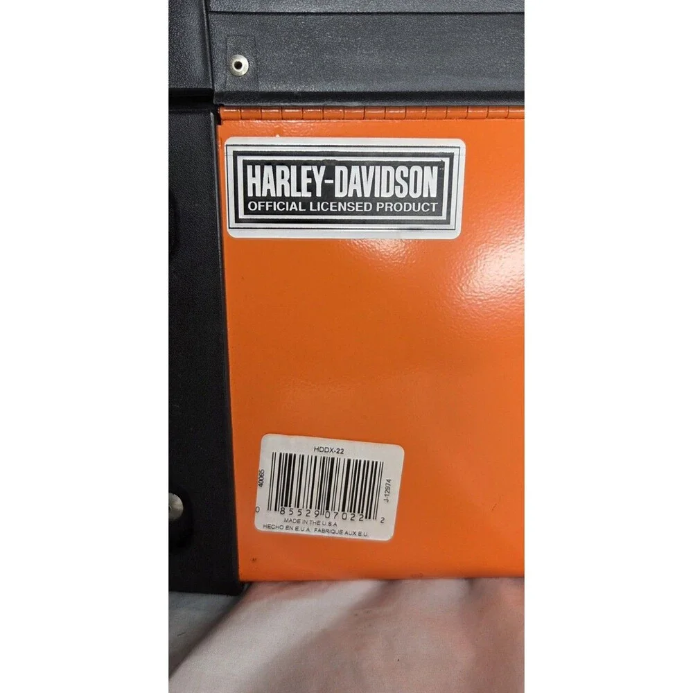Harley-Davidson Orange and Black 22-Inch Metal & Plastic Toolbox W/ Tray HDDX-22